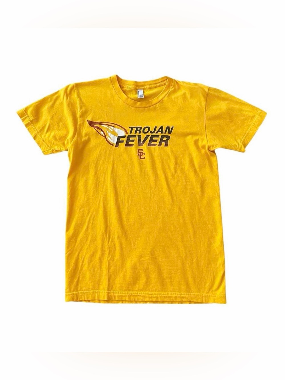 USC Trojan Fever NCAA Yellow Graphic Tee S